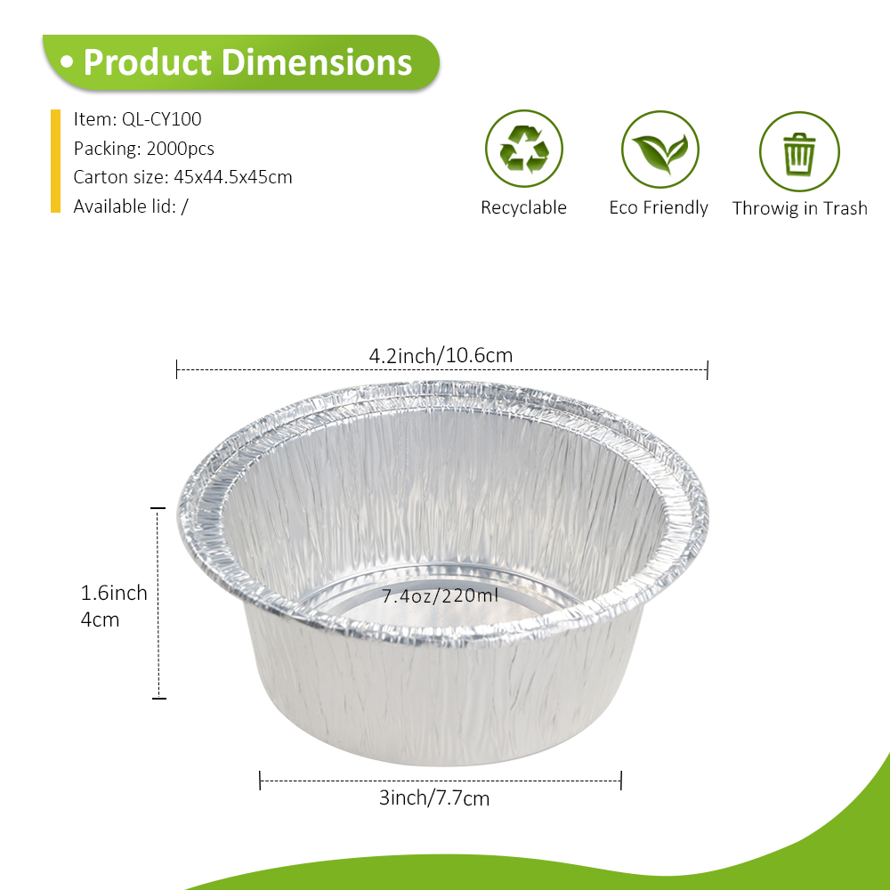 Heavy Duty 7.4oz/220ml 4.17"x4.17" Baking Cup for Individual Soufflé & Bread Pudding
