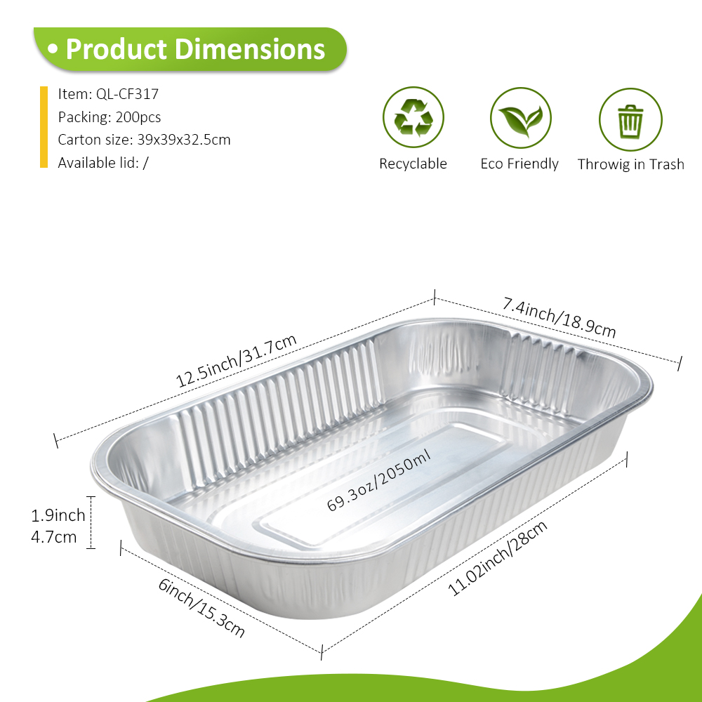 Large Capacity 69.3oz/2050ml 12.48"x7.44" Roasting Tray for Whole Chicken & Roasted Potatoes