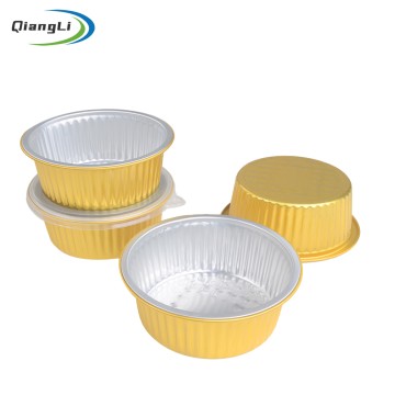 Leak Proof 15.2oz Round Gold Foil Container for Baking & Pho Delivery