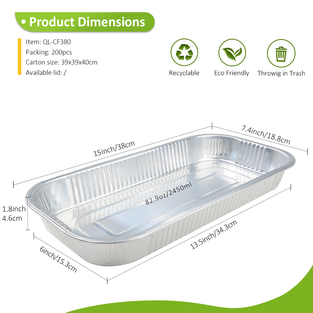 Long & Narrow 82.8oz/2450ml 14.96"x7.40" Fish Baking Tray for Whole Salmon & Trout