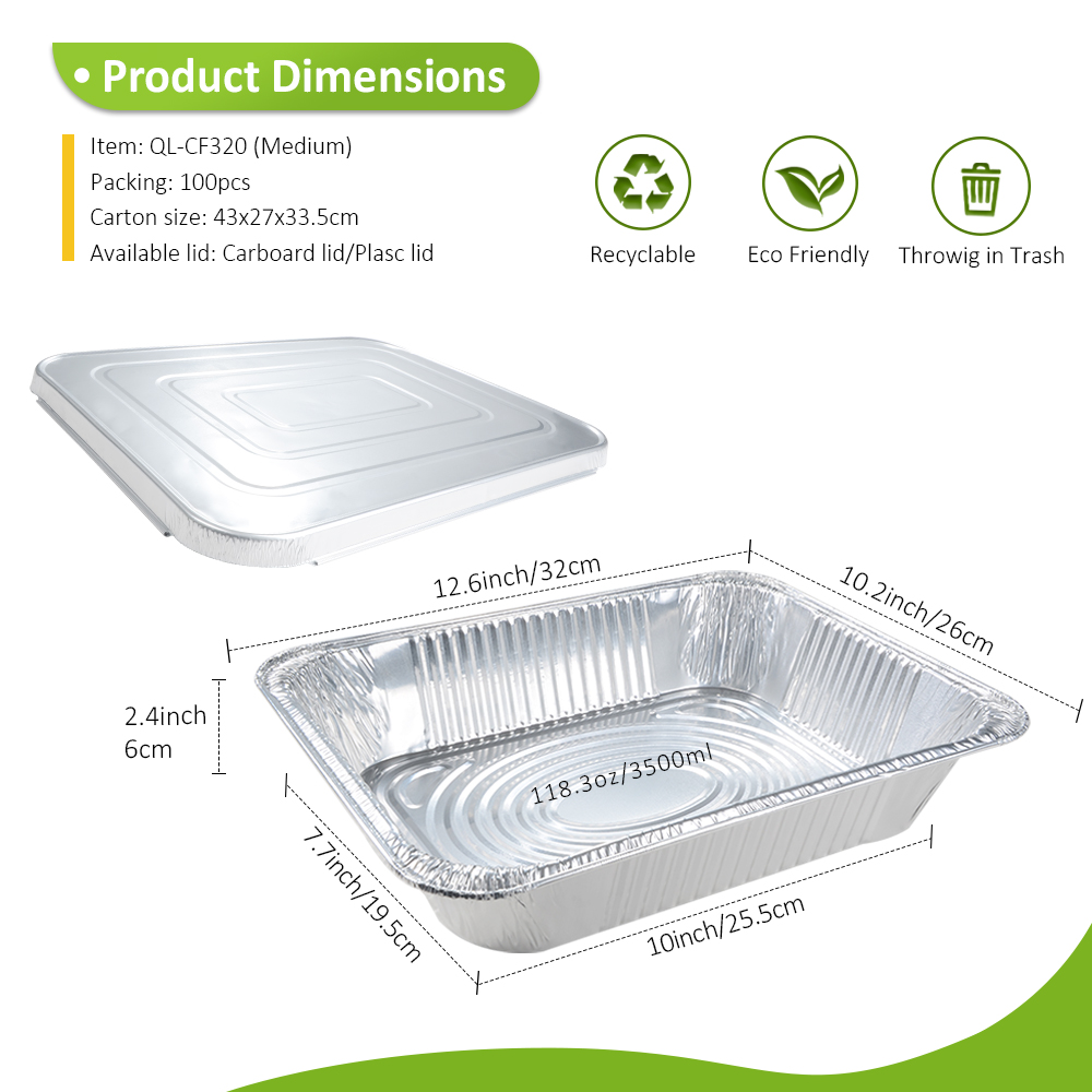 Medium Depth 118.3oz/3500ml 12.60"x10.24" Roasting Pan for Turkey Breast & Leg of Lamb
