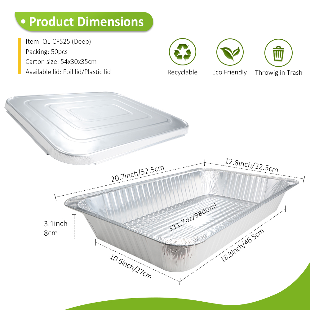 Mega Deep 331.5oz/9800ml 20.67"x12.80" Disposable Roaster for Whole Hog Roast