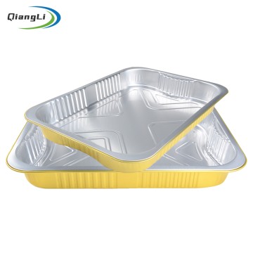 OEM Factory 118oz/3500ml 13"x9.06" Gold Foil Container for Catering Pasta & Bulk Chili
