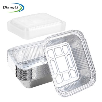 OEM Factory 15.2oz/450ml 5.9"x4.7" Silver Foil Tray for Lunch Bowl & Frozen Meal Prep