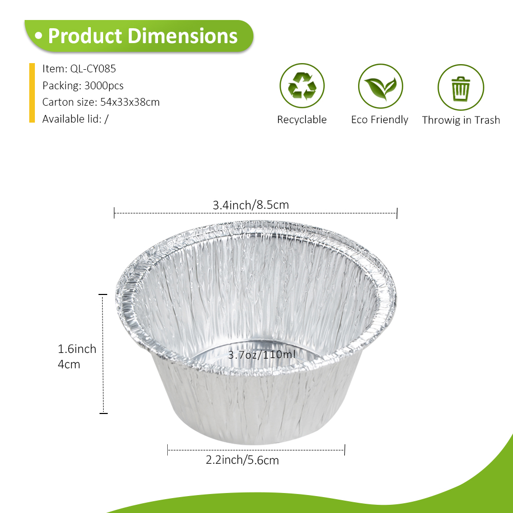 OEM Factory 3.7oz/110ml 3.35"x3.35" Muffin Pan for Cupcake & Chocolate Fondant