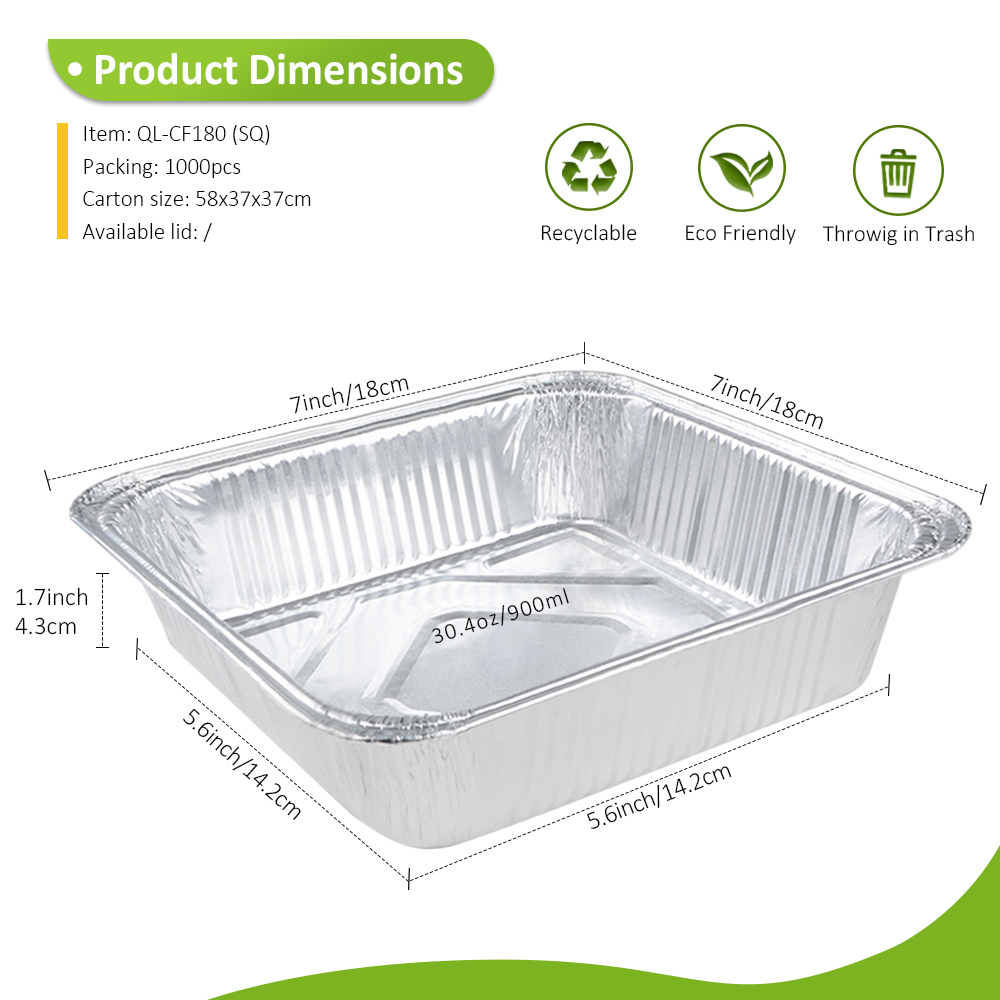 OEM Factory 30.4oz/900ml 7.09"x7.09" Square Baking Tray for Brownies & Cornbread