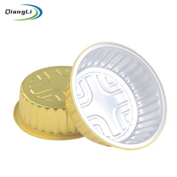 Premium 17.6oz/520ml 5.5" Round Gold Foil Container for Sharing Ramen & Family Soup Base