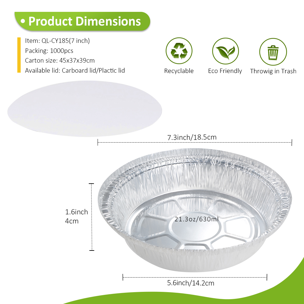 Shallow 21.3oz/630ml 7.28" Round Tart Pan for Quiche Lorraine & Pizza Rustica