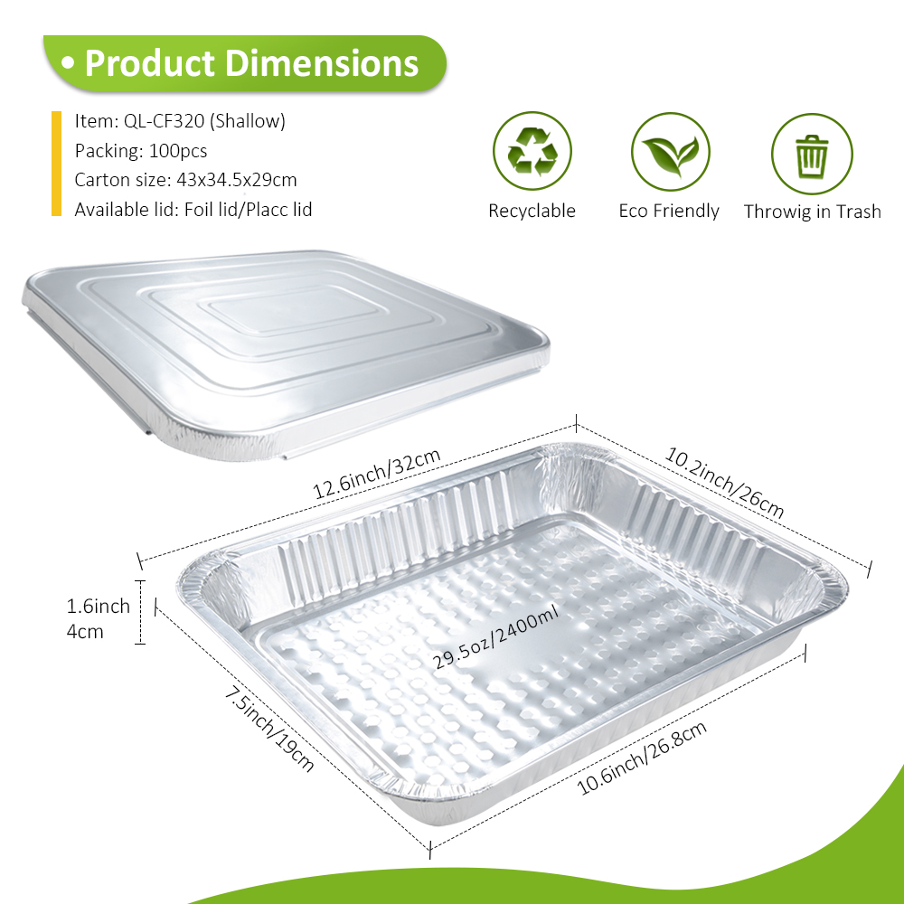 Shallow Wide 81.1oz/2400ml 12.60"x10.24" Catering Tray for Party Wings & Nachos
