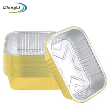 Tamper Evident 17.2oz/510ml 6.34"x4.33" Gold Foil Container for Baked Ziti & Thai Curry Takeout