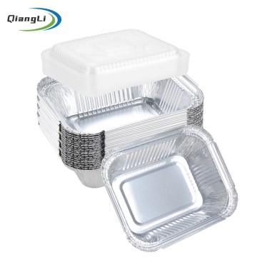 Wholesale Crimpable Rim 5.47"x4.45" Silver Foil Tray for Single Meal Prep & Takeout Pasta