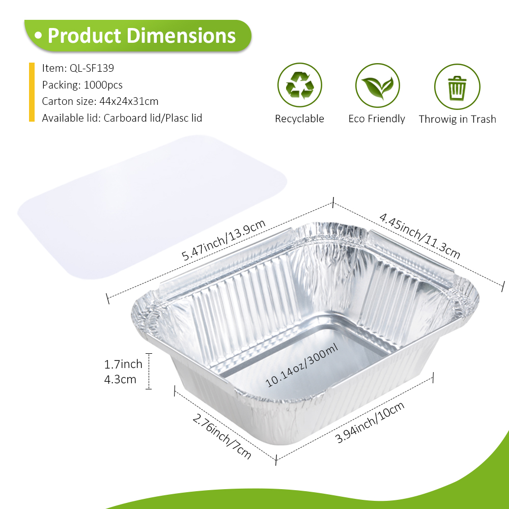 Wholesale Crimpable Rim 5.47"x4.45" Silver Foil Tray for Single Meal Prep & Takeout Pasta