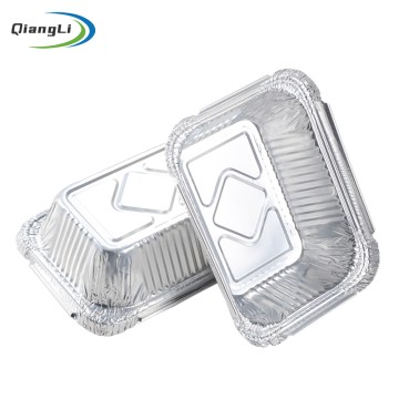 Wholesale Crimpable Rim 5"x4" Silver Foil Tray for Rice Portion & Takeout Curry