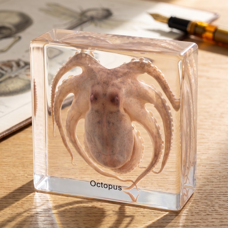 Real Octopus Specimen Resin Block for...