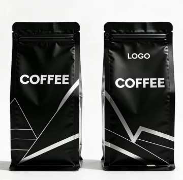 Custom Logo Flat Bottom Plastic Packaging Bags PE Protein Powder Coffee Beans with Valve Zipper