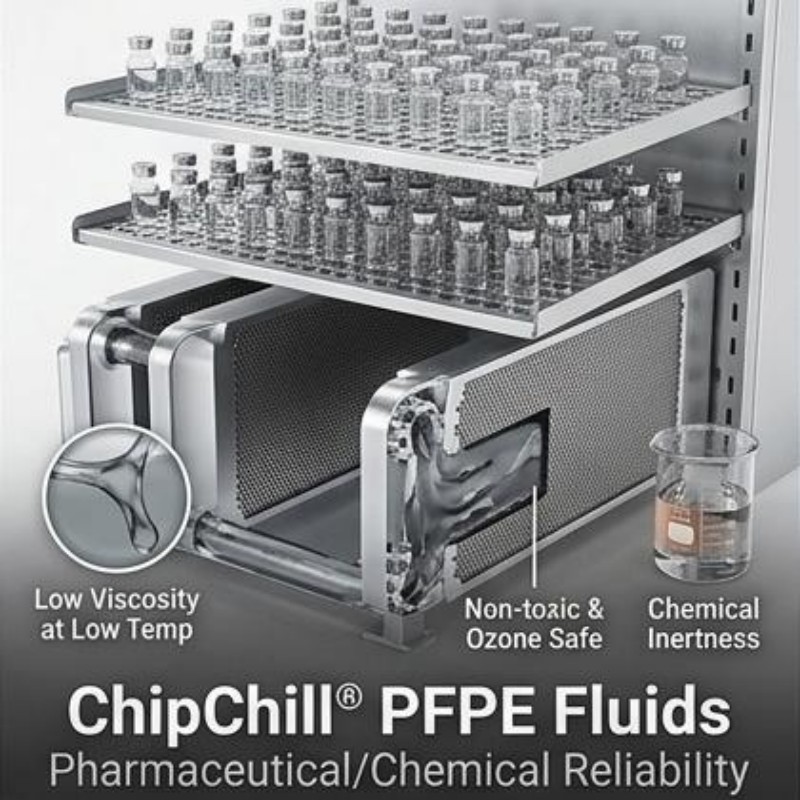 Low temperature chiller fluid PFPE for industrial freeze dryer application