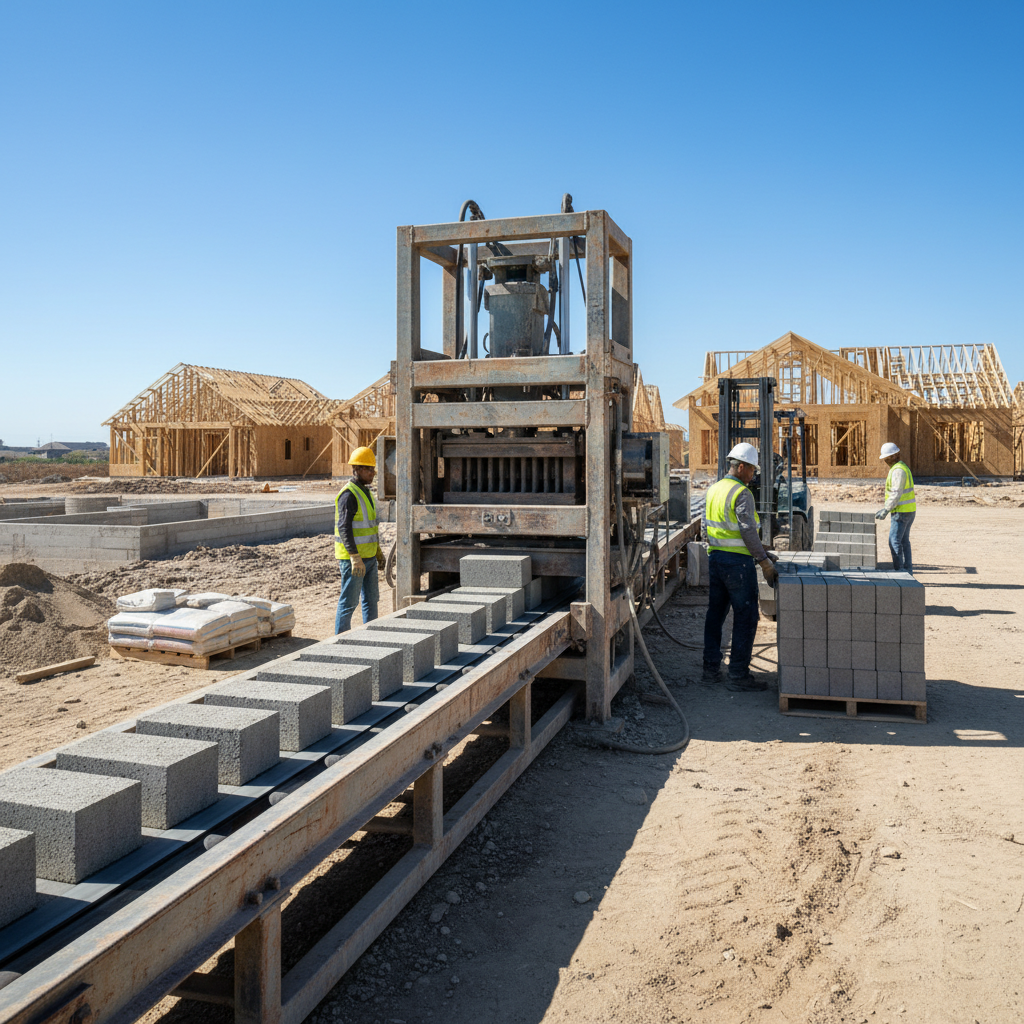 Block Machine Making For Residential Construction