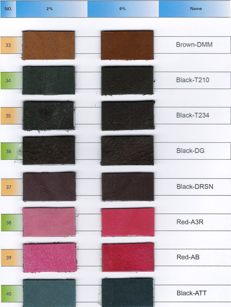 Leather Dyes & Color Swatch Book