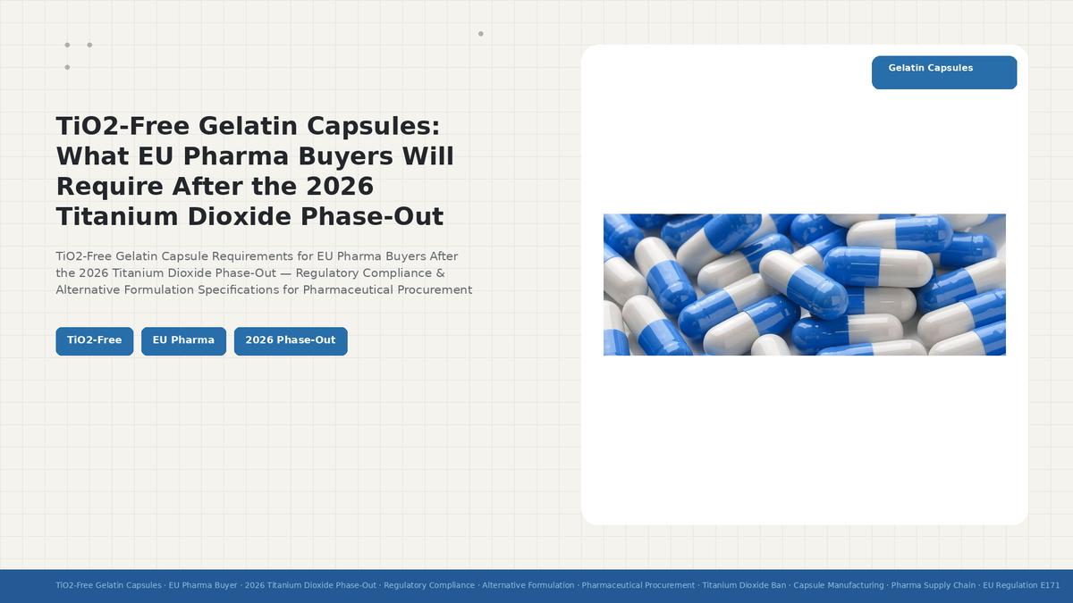 TiO2-Free Gelatin Capsules: What EU Pharma Buyers Will Require After the 2026 Titanium Dioxide Phase-Out