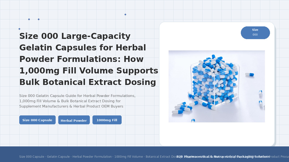 Size 000 Large-Capacity Gelatin Capsules for Herbal Powder Formulations: How 1,000mg Fill Volume Supports Bulk Botanical Extract Dosing