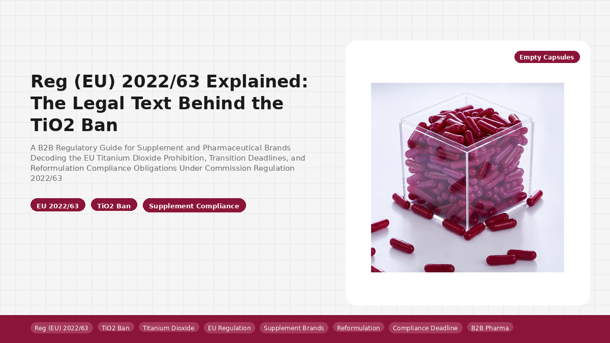 Reg (EU) 2022/63 Explained: The Legal Text Behind the TiO2 Ban