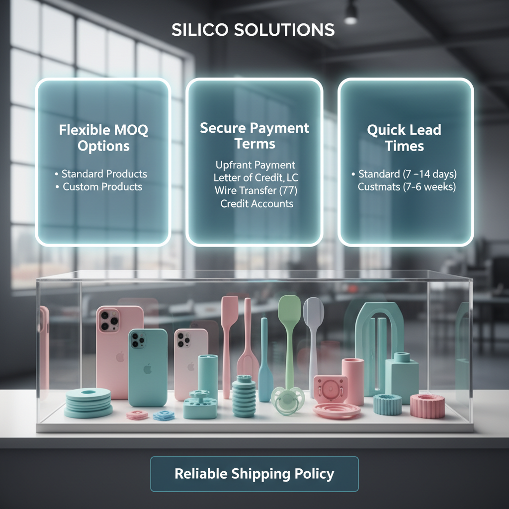 MOQ, Payment Terms, Lead Time & Shipping Policy for Silicone Products