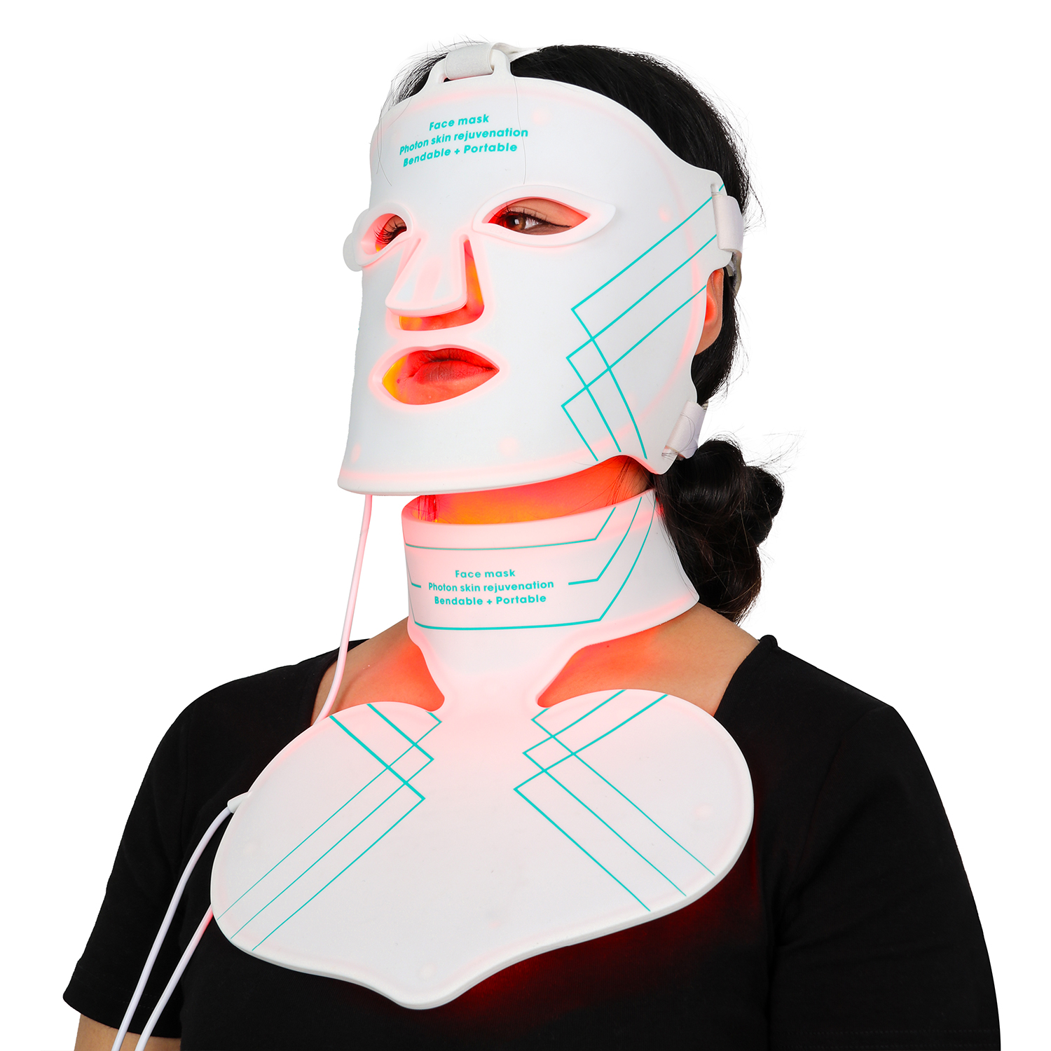 LED Neck & Chest Anti Aging Mask, Red and Infrared Light Therapy for Skincare