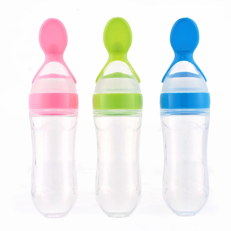 Silicone Baby Squeeze Spoon Feeder Manufacturer | Baby Food Feeder Bottle