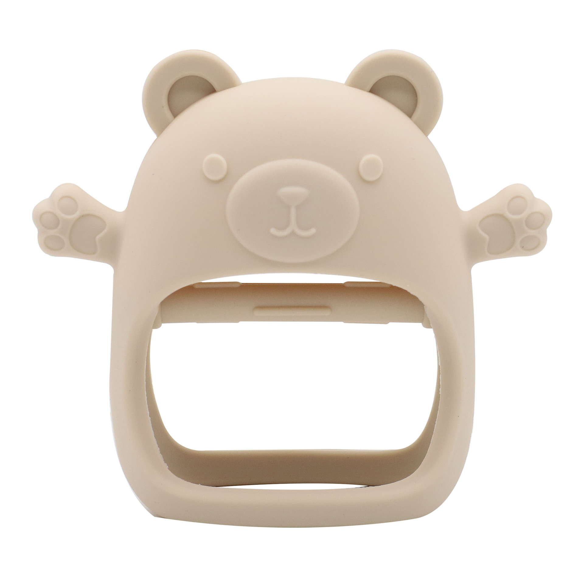 Food Grade Silicone Baby Teether Toy Bear Shape Handheld Infant Teething Ring BPA Free OEM ODM