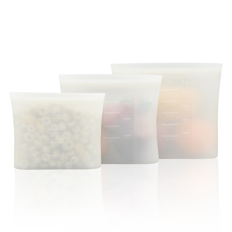 Reusable Food Grade Silicone Storage Bags with Airtight Leakproof Design