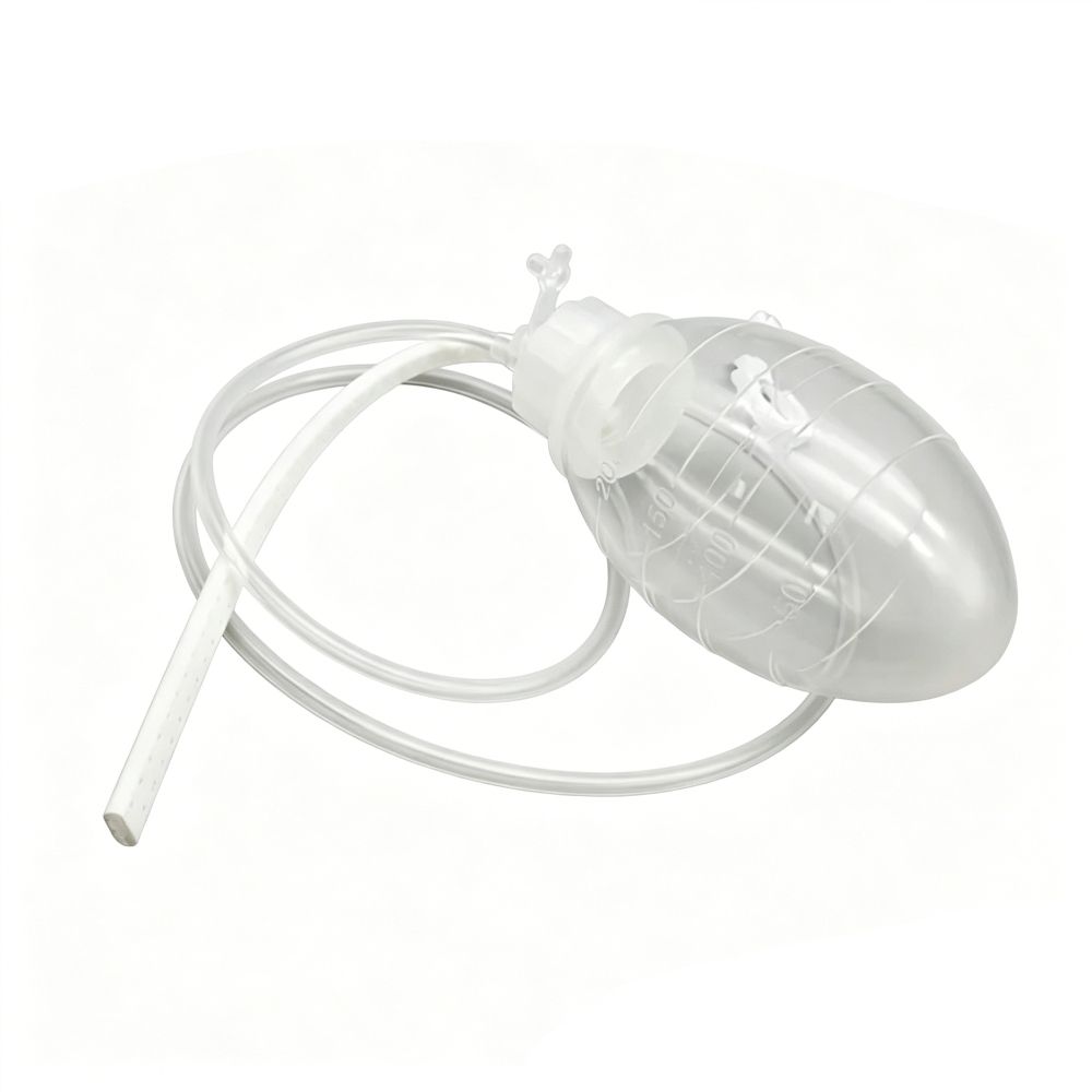 Medical Grade Silicone Wound Drainage Set, Closed Negative Pressure Suction Bulb Reservoir with Clamp and Extension Tube, Disposable Sterile CE