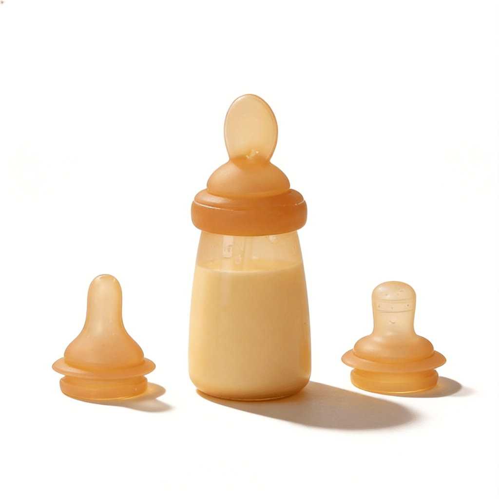 3-in-1 Silicone Baby Bottle with Interchangeable Nipples | Milk Bottle, water Cup & Baby Food Feeder BPA Free OEM ODM