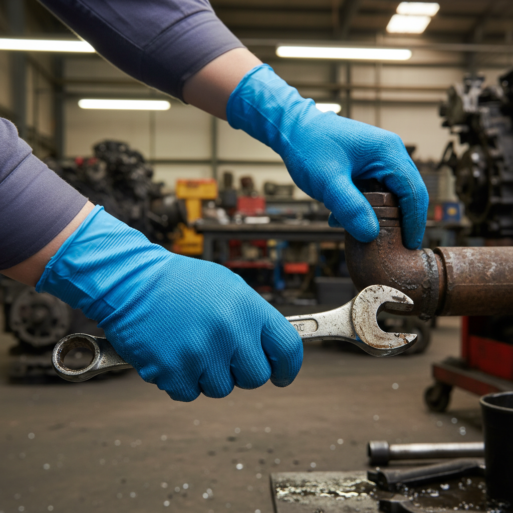 Thick Nitrile Gloves For Industrial Maintenance And Mechanics