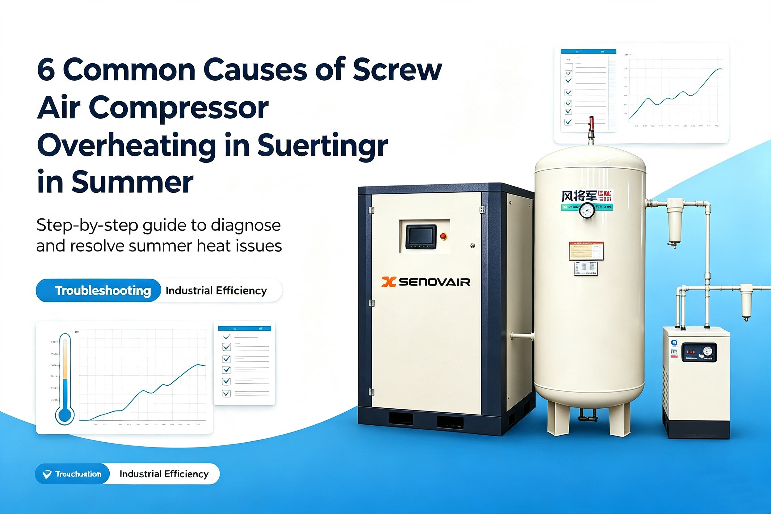 6 Common Causes of Screw Air Compressor Overheating in Summer and How to Troubleshoot Them
