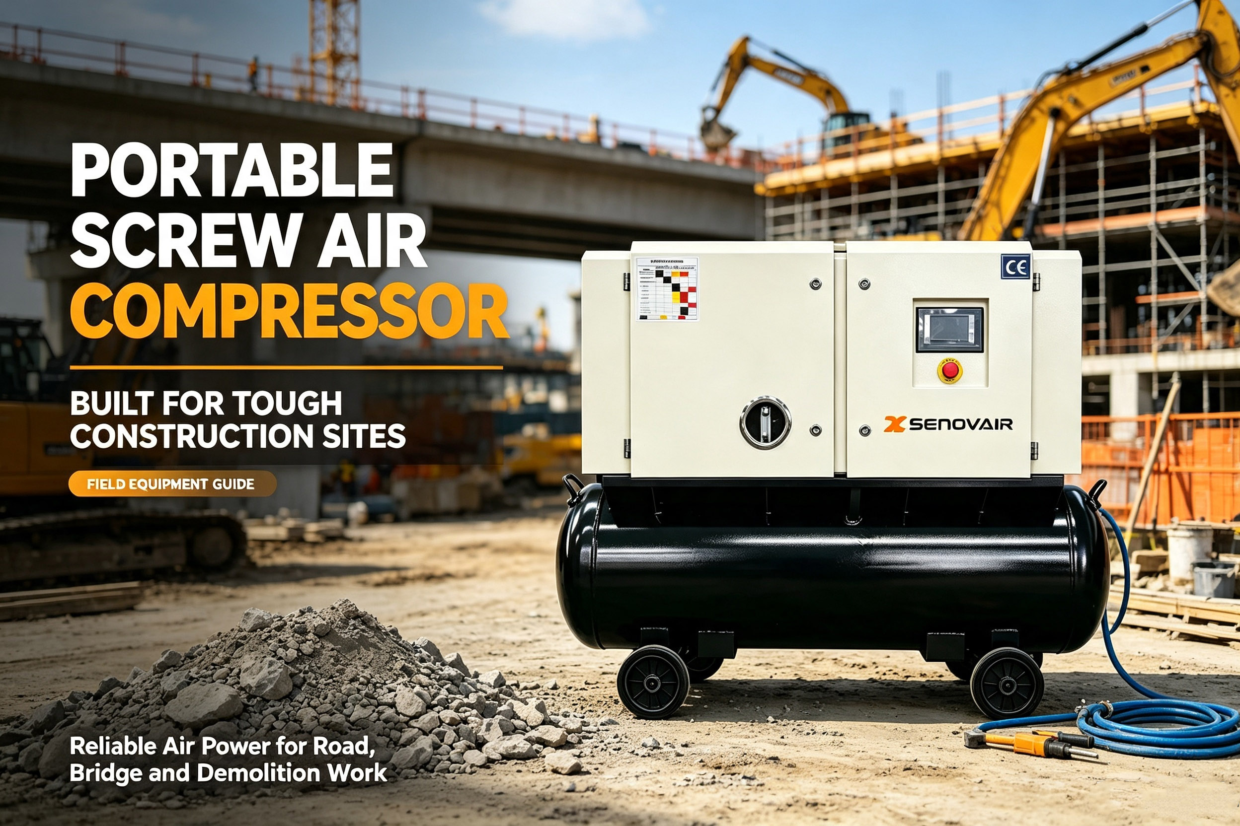 Mobile Screw Air Compressors | A Guide to Portable Air Compressors for Construction Sites