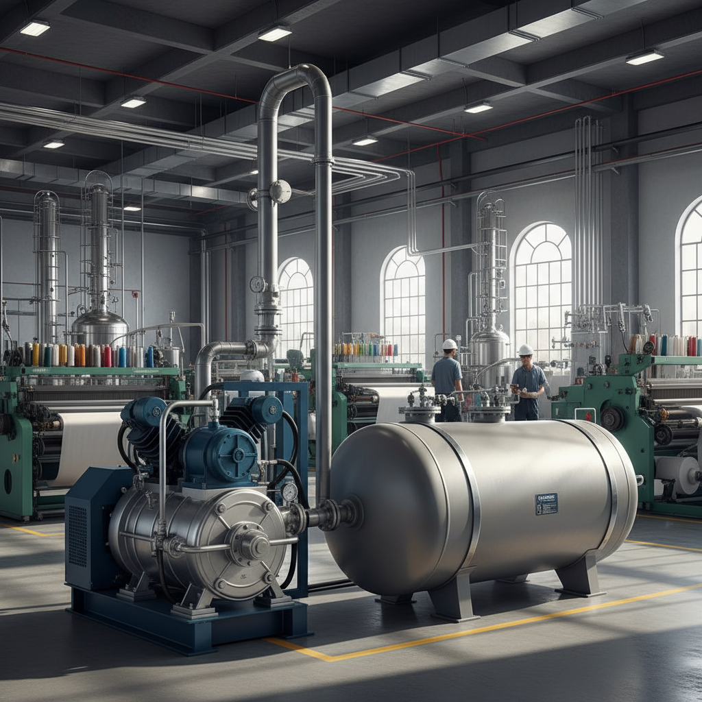 Air Compressor With Tank For Textile And Chemical Production