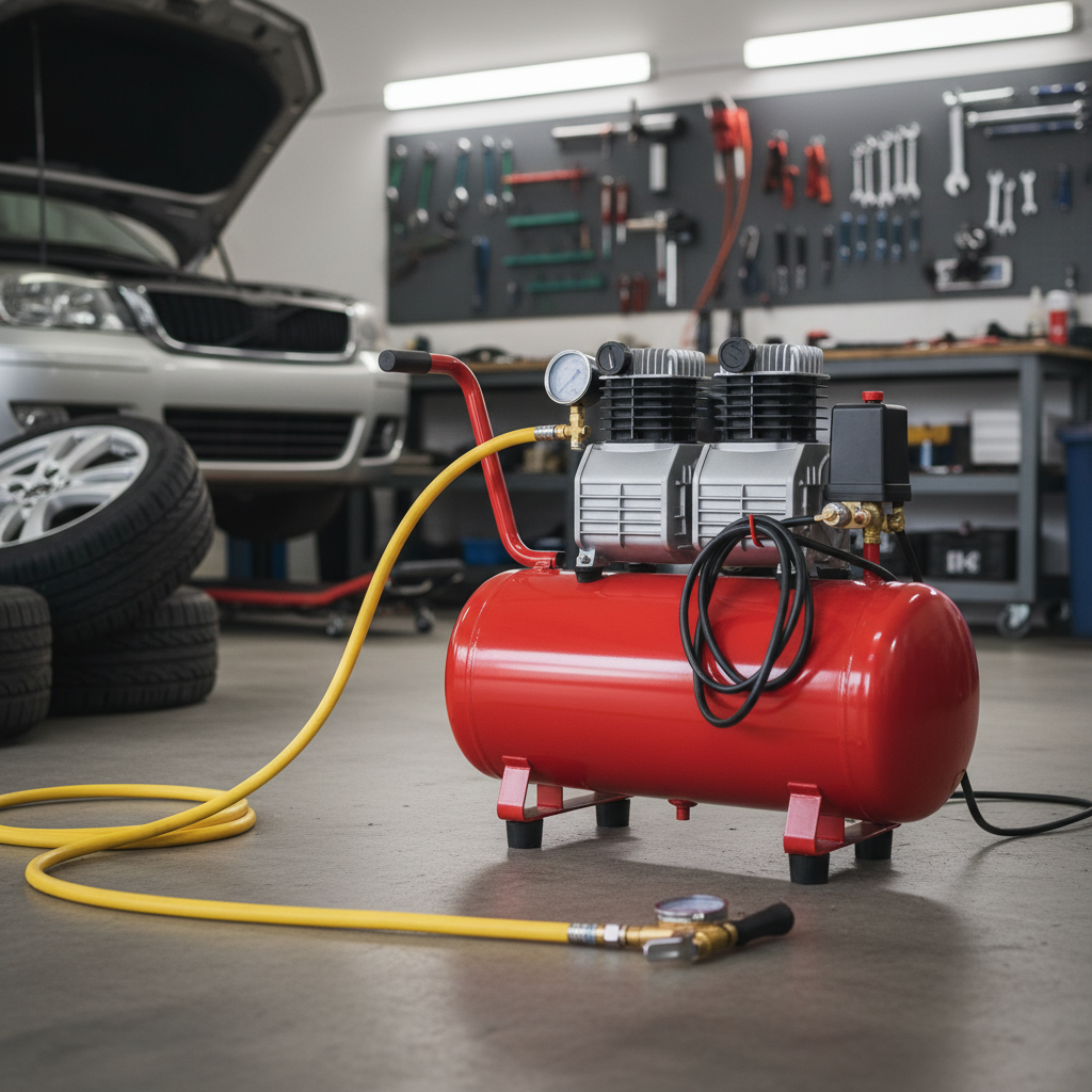 Air Compressor With Hose For Automotive Repair And Maintenance