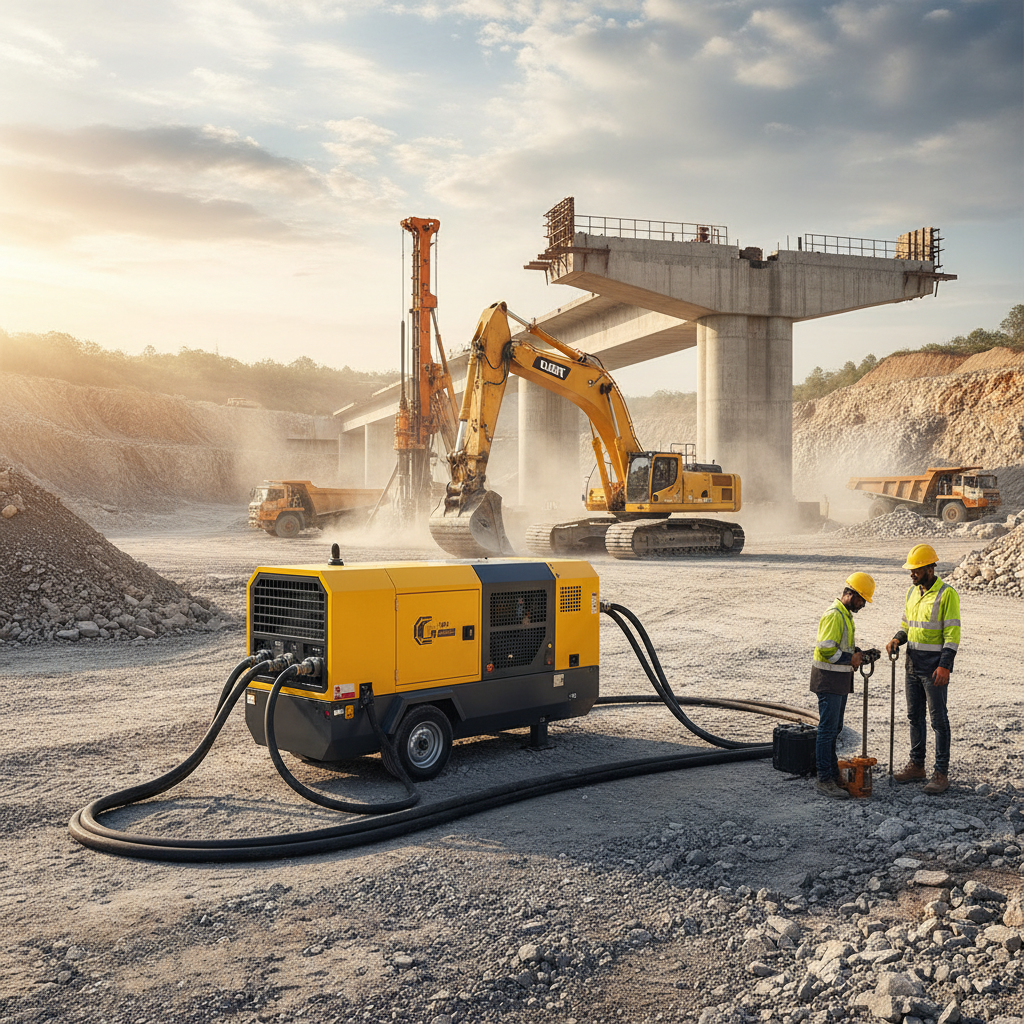 Air Industrial Compressors For Construction And Heavy Duty Engineering