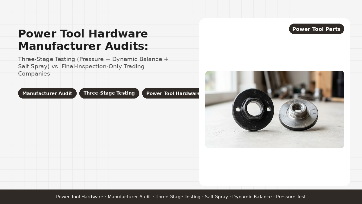 Power Tool Hardware Manufacturer Audits: Three-Stage Testing (Pressure + Dynamic Balance + Salt Spray) vs. Final-Inspection-Only Trading Companies