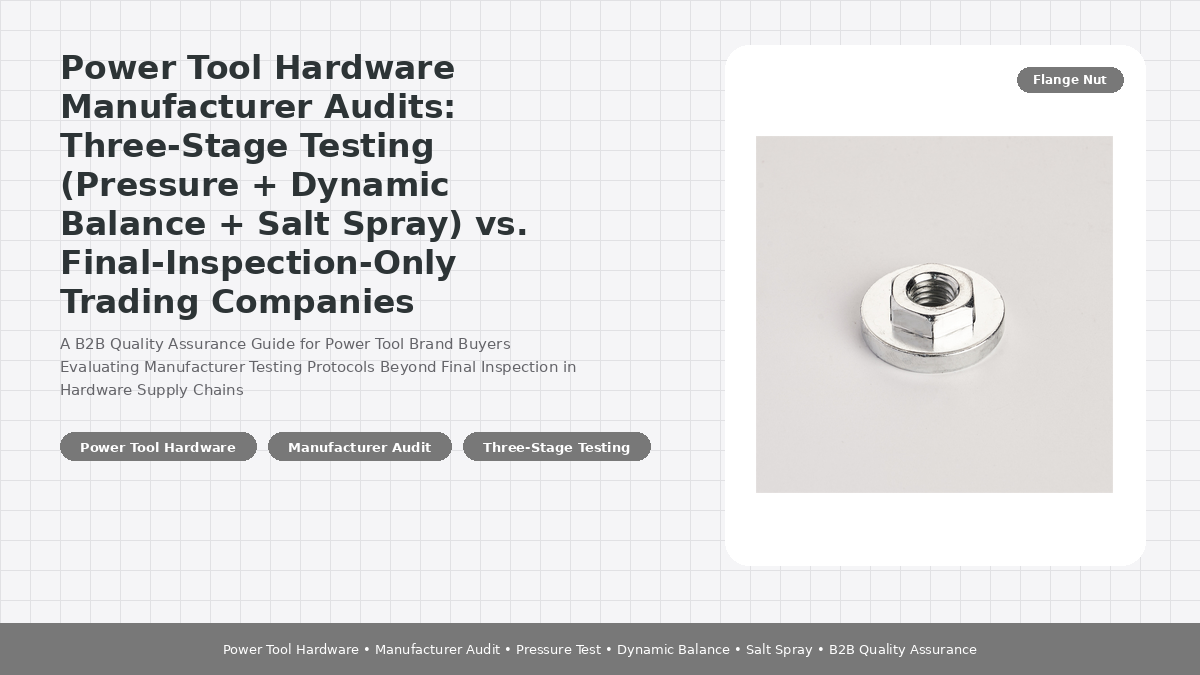 Power Tool Hardware Manufacturer Audits: Three-Stage Testing (Pressure + Dynamic Balance + Salt Spray) vs. Final-Inspection-Only Trading Companies