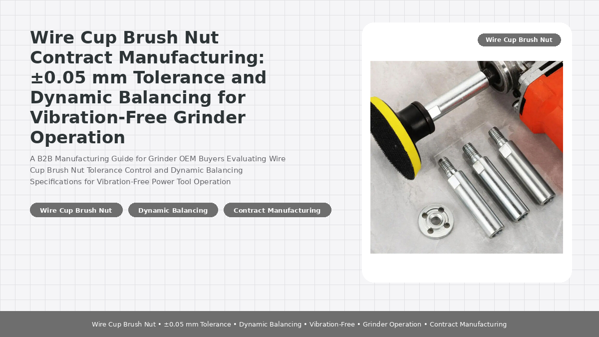 Wire Cup Brush Nut Contract Manufacturing: ±0.05 mm Tolerance and Dynamic Balancing for Vibration-Free Grinder Operation