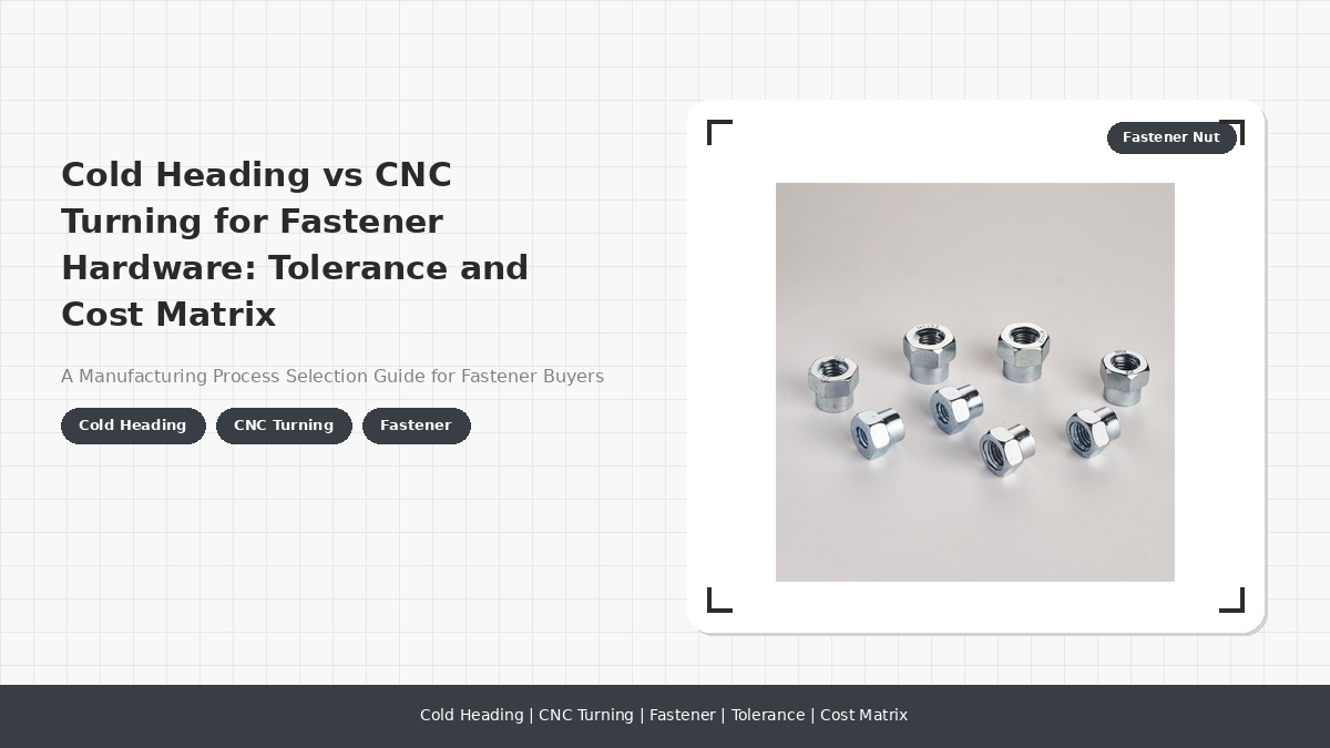 Cold Heading vs CNC Turning for Fastener Hardware: Tolerance and Cost Matrix