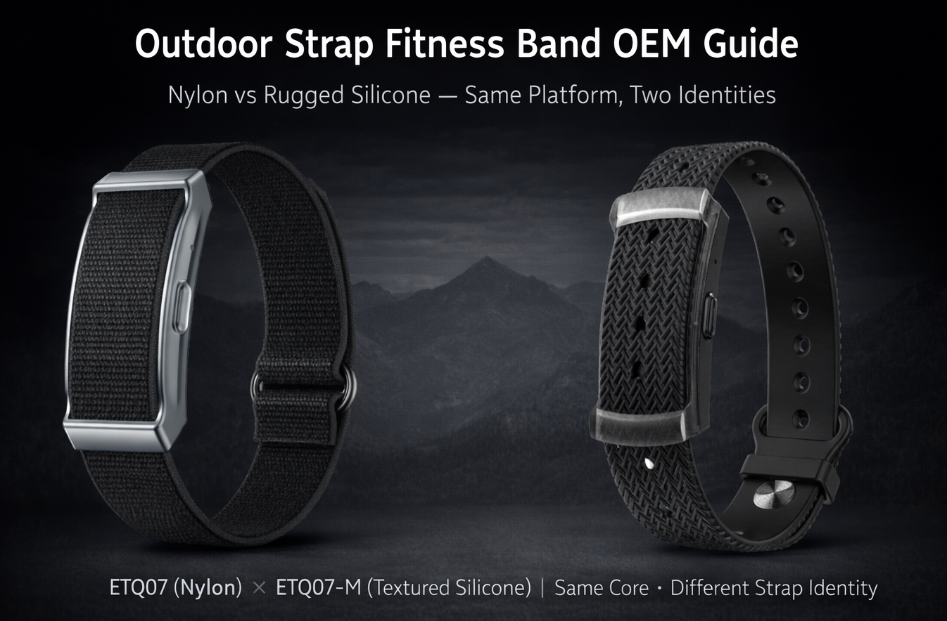 Outdoor Strap Fitness Band OEM Guide: Nylon vs Rugged Silicone for Athleisure Lines (ETQ07 / ETQ07‑M)