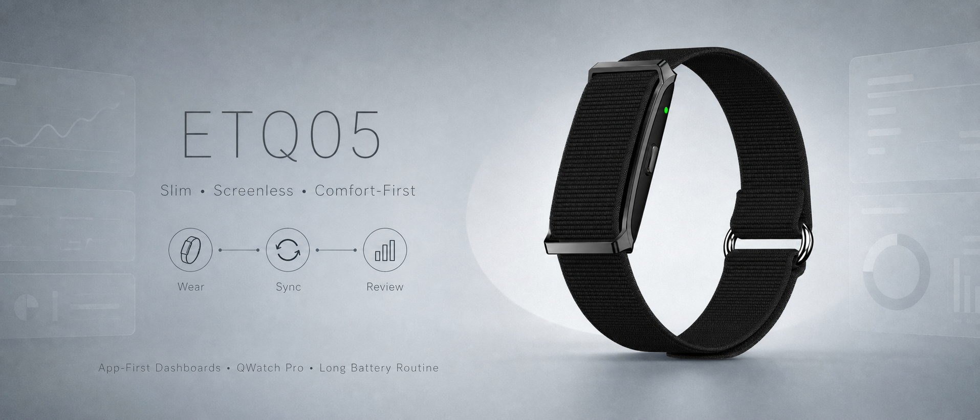ETQ05 for Bulk Programs : Slim Screenless Band Built for Comfort-First Adoption (OEM/ODM)