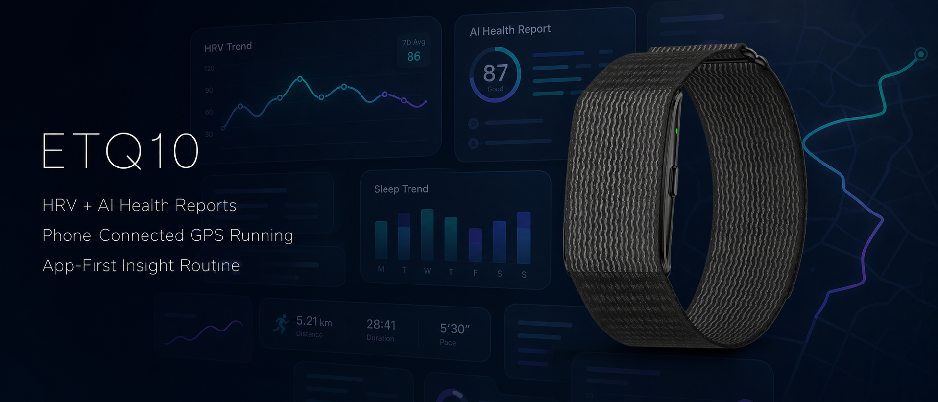 ETQ10 for Premium Programs : HRV + AI Health Reports Band Built for Insight‑Led Positioning (OEM/ODM)