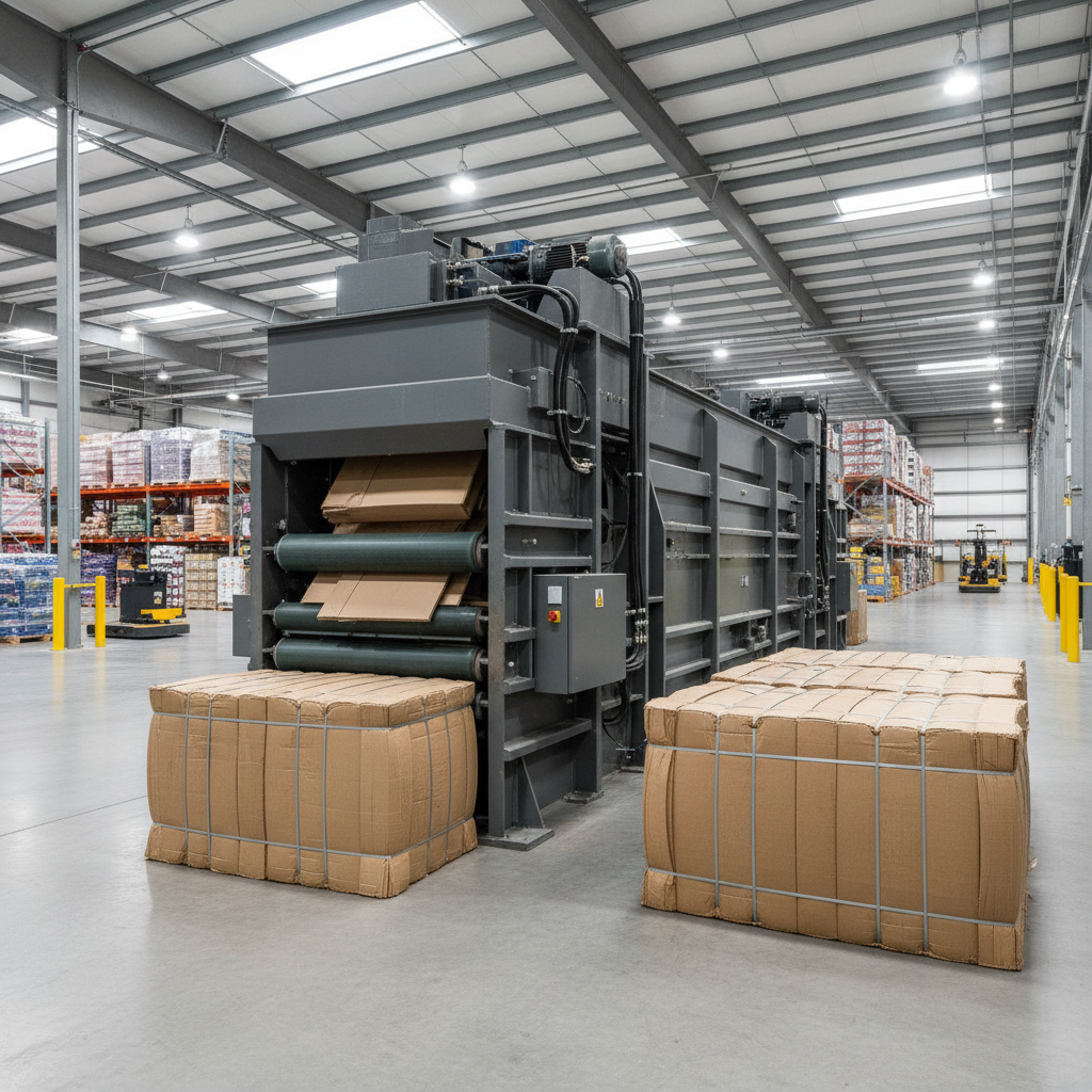Horizontal Cardboard Baler For Large-Scale Retail Hubs