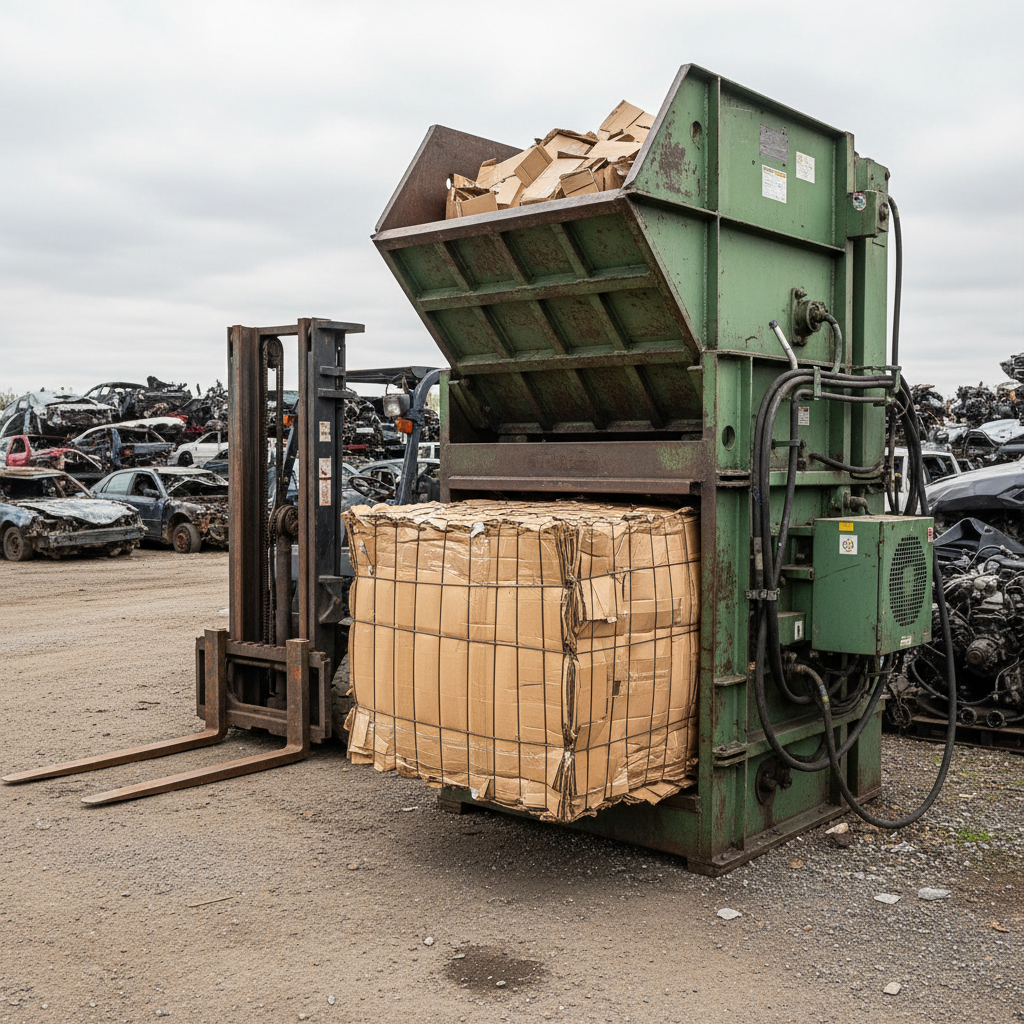 Carton Box Baling Press For Auto Salvage Yards