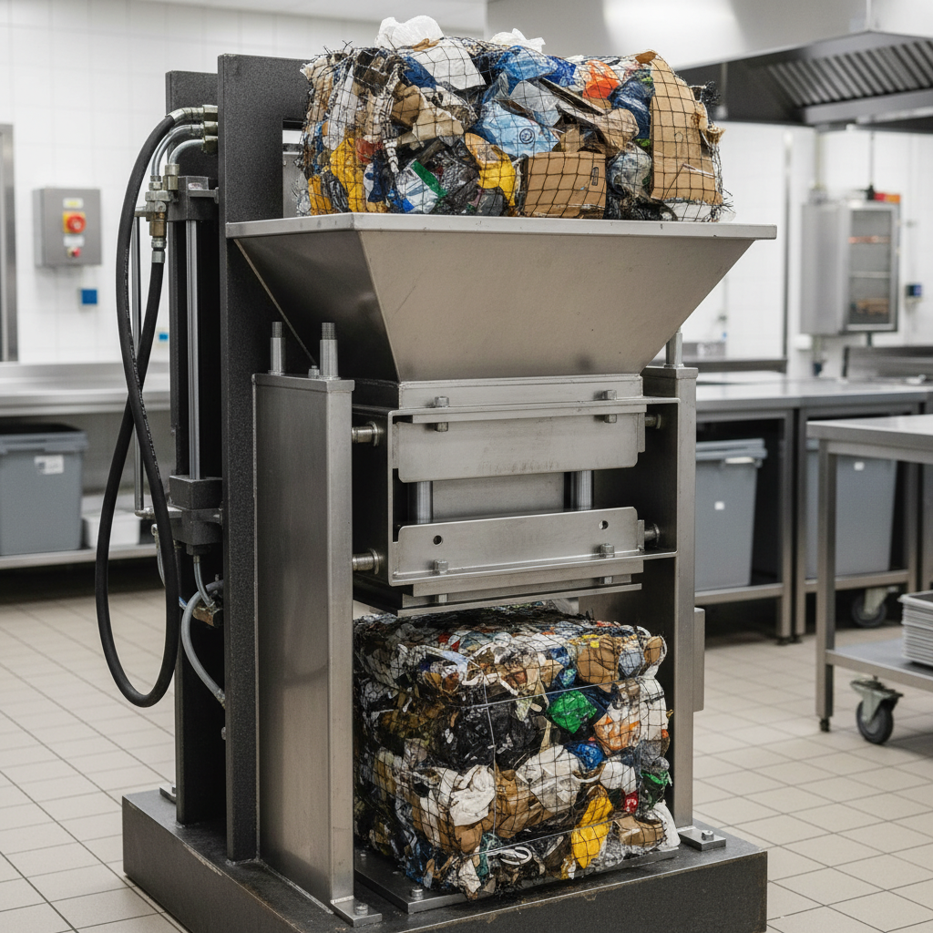 Hydraulic Press Machine For Hospitality Waste Control