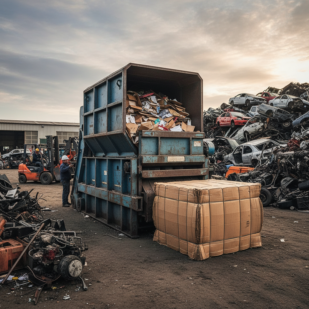 Horizontal Cardboard Baler For Auto Salvage Yards