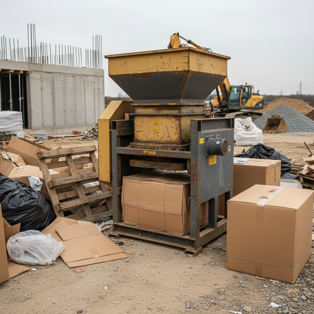 Cardboard Box Compactor For Construction Site Waste